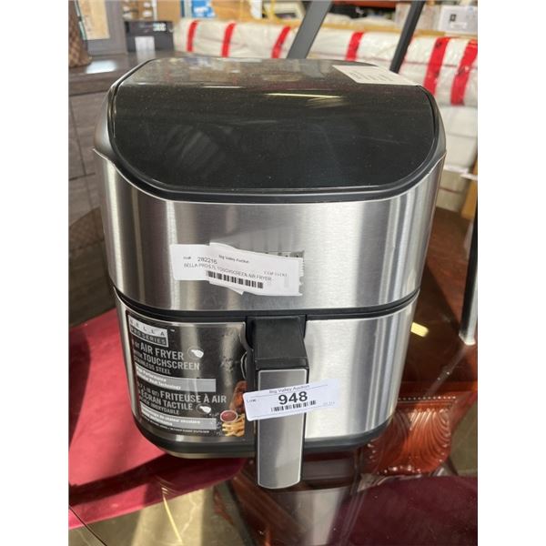 AS NEW BELLA PRO 5.7L TOUCHSCREEN AIR FRYER - TESTED WORKING, RETAIL $219