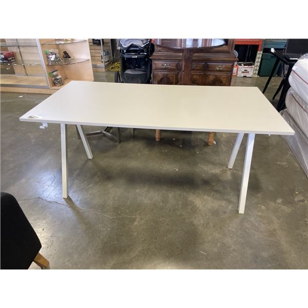 IKEA TROTTEN GREY TOP DESK WITH WHITE BASE