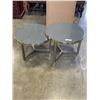 Image 1 : PAIR OF MODERN NESTING ROUND GLASS TOP ENDTABLES
