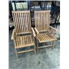 Image 1 : 2 TEAK FOLDING PATIO CHAIRS