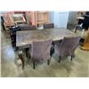 Image 1 : ANTIQUE RUSTIC PINE STAINED COUNTRY STYLE  DINNG TABLE AND 4 UPHOLSTERED CHAIRS