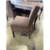 Image 5 : ANTIQUE RUSTIC PINE STAINED COUNTRY STYLE  DINNG TABLE AND 4 UPHOLSTERED CHAIRS