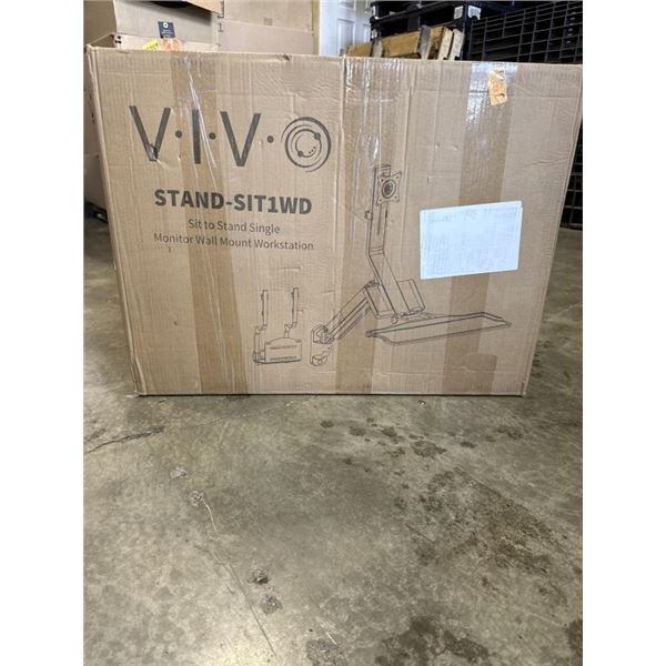VIVO SIT TO STAND SINGLE MONITOR WALL MOUNT WORK STATION