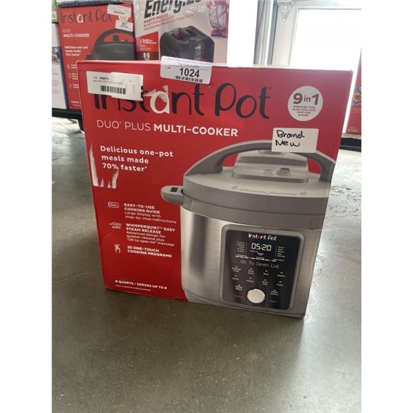 INSTANT POT DUO PLUS 9-IN-1 8QT ELECTRIC PRESSURE COOKER - TESTED WORKING, RETAIL $209