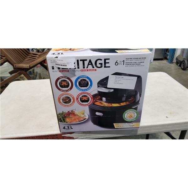 HERITAGE INFRARED 4.5QT STEAM AIR FRYER - TESTED WORKING, RETAIL $299