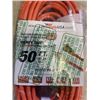 Image 3 : AS NEW 50FT ORANGE  INDOOR OUTDOOR HEAVY DUTY LIGHTED 3 WIRE GROUNDED EXTENSION CORD 16AWG