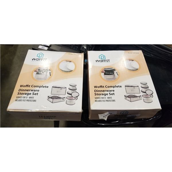 2 NEW COMPLETE DINNER WARE STORAGE SETS