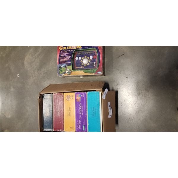 5 VINTAGE TRIVIAL PURSUIT BOARD GAMES AND GOLDEN TEE HOME VERSION