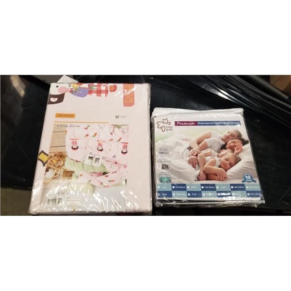 NEW TWIN SIZE DUVET OCVER AND MATTRESS PROTECTOR