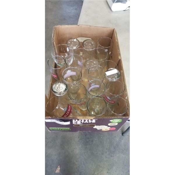 BOX OF ASSORTED BEER GLASSES