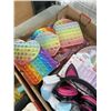 Image 3 : 2 TRAYS OF BUEATY SUPPLIES AND GIRL ITEMS  -NEW UNDERWEAR, BUBBLE POPPERS, BLOW DRYER, ETC