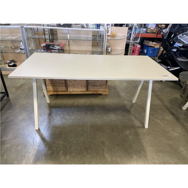 IKEA TROTTEN GREY TOP DESK WITH WHITE BASE
