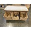 Image 3 : MODERN ENTRY BENCH WITH STORAGE BASKETS