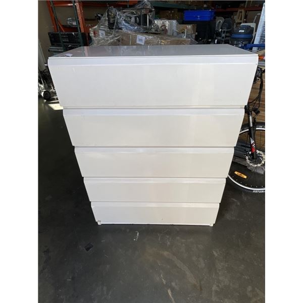 WHITE 5 DRAWER HIGHBOY DRESSER