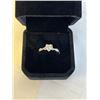 Image 2 : NEW S925 1.0CT HEART CUT SIMULATED DIAMOND (CZ) TWIST RING, SIZE 7.5, MOUNTED IN 925 STERLING SILVER