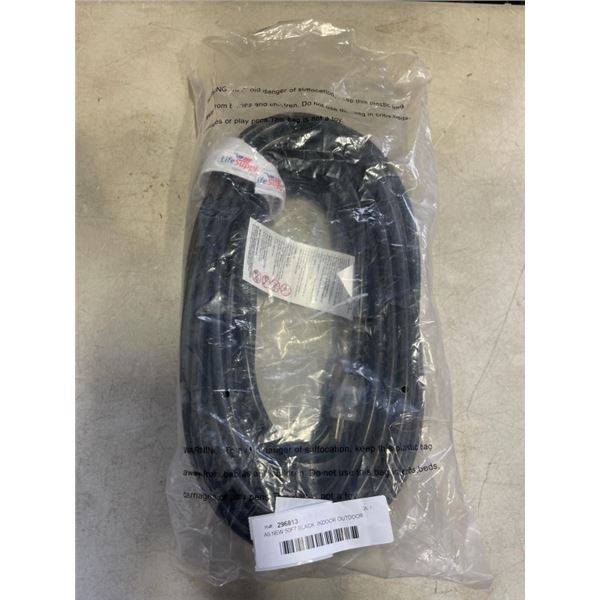 AS NEW 50FT BLACK  INDOOR OUTDOOR HEAVY DUTY LIGHTED 3 WIRE GROUNDED EXTENSION CORD 14AWG