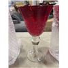 Image 3 : SET OF 4 ARTLAND IRIS RUBY RED BUBBLE GLASS GOBLETS