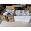 Image 1 : 2 BOXES OF PARTY SUPPLIES AND DISPOSABLE PLATES AND DECOR, PLASTIC CUPS ETC