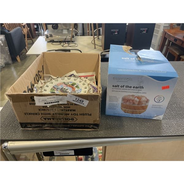 SALT OF THE EARTH AROMA LAMP / DIFFUSER AND COLLECTION OF ANTIQUE PLATES