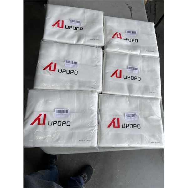 6 NEW WHITE SHEER 96 INCH LONG CURTAIN SETS, 2 PER PACK