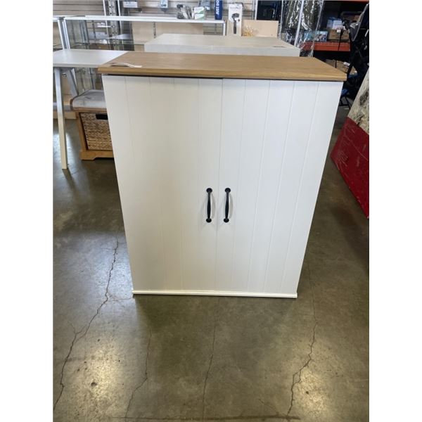 WHITE 2 DOOR STORAGE CABINET