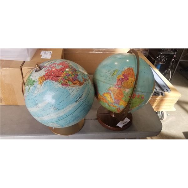 2 VINTAGE GLOBES