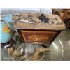 Image 1 : ANTIQUE HORSEHAIR STORAGE CHEST, GOOD ORIGINAL CONDITON AND WHEELS EXCEPT THE SEAT