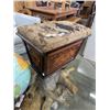 Image 2 : ANTIQUE HORSEHAIR STORAGE CHEST, GOOD ORIGINAL CONDITON AND WHEELS EXCEPT THE SEAT