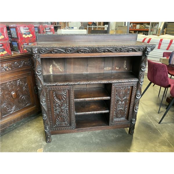 ANTIQUE HIGHLY CARVED DISPLAY CABINET
