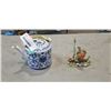 Image 1 : ANTIQUE HAND MADE IN SCOTLAND FINE BIRD AND EASTER TEA POT