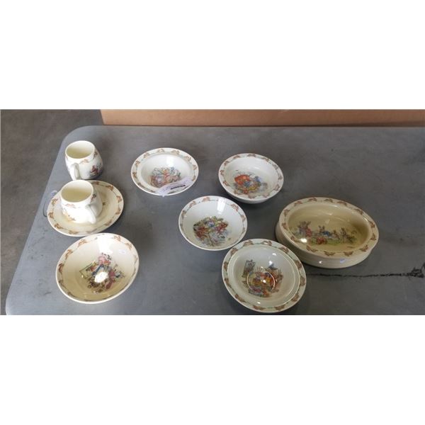 9PC ANTIQUE ROYAL DOULTON BUNNYKINS CHINA