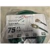 Image 2 : AS NEW 75FT GREEN  INDOOR OUTDOOR HEAVY DUTY LIGHTED 3 WIRE GROUNDED EXTENSION CORD 10AWG