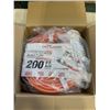 Image 1 : AS NEW 200FT ORANGE INDOOR OUTDOOR HEAVY DUTY LIGHTED 3 WIRE GROUNDED EXTENSION CORD 16AWG