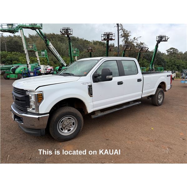 (10229875) 2019 Ford F250 Pickup Truck 4WD 47,579 Miles, Lic. 639TWY (Starts & Runs, See Video)