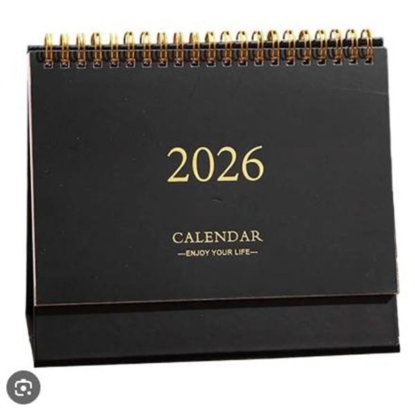lot of 2 - 2026 Desk Calendar with Spiral Binding and Monthly Layout