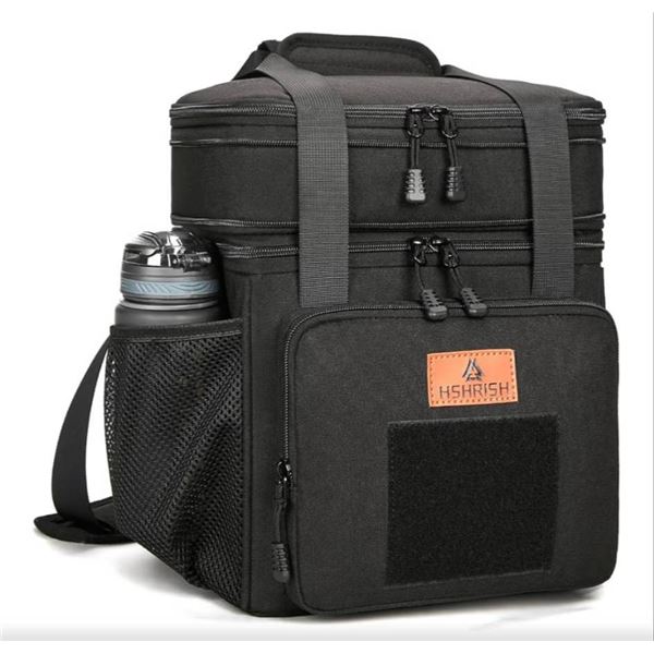 Expandable Large Lunch Bag with Double Deck Design