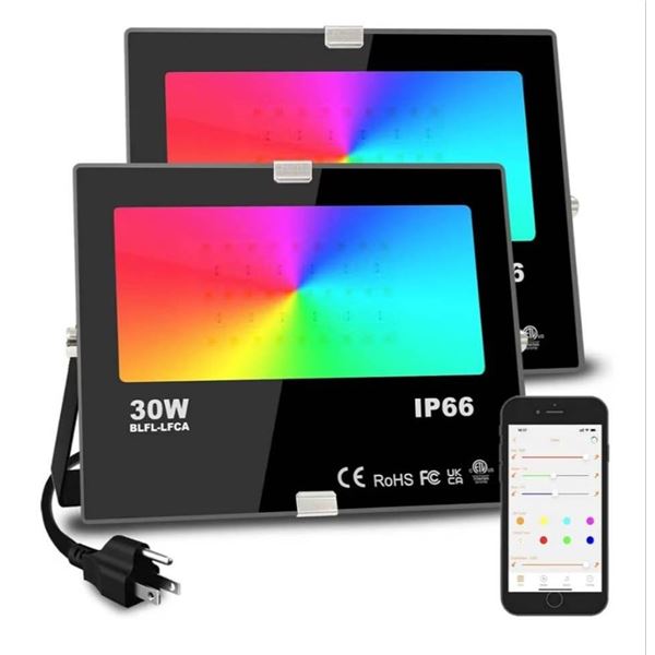 Melpo 30W Equivalent 3000 Lumen RGBW Smart Floodlight Model ZK01 & ZK02