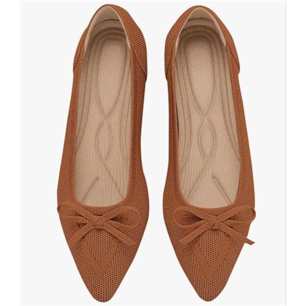 Tingrise Women's Flats Pointed Toe Size 37, Brown