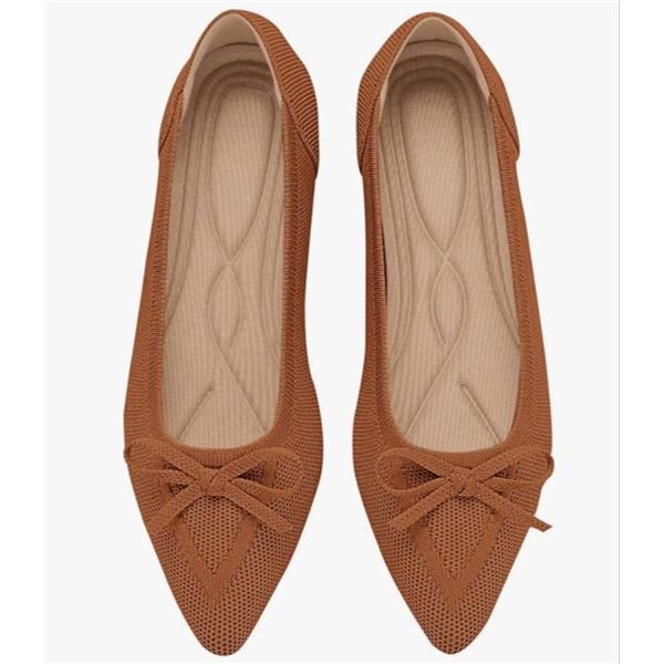 Tingrise Women’s Flats Pointed Toe Size 40, Brown