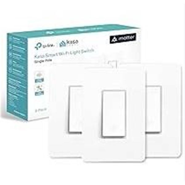 TP-Link Kasa Smart Wi-Fi Light Switch, Single Pole, 3-Pack