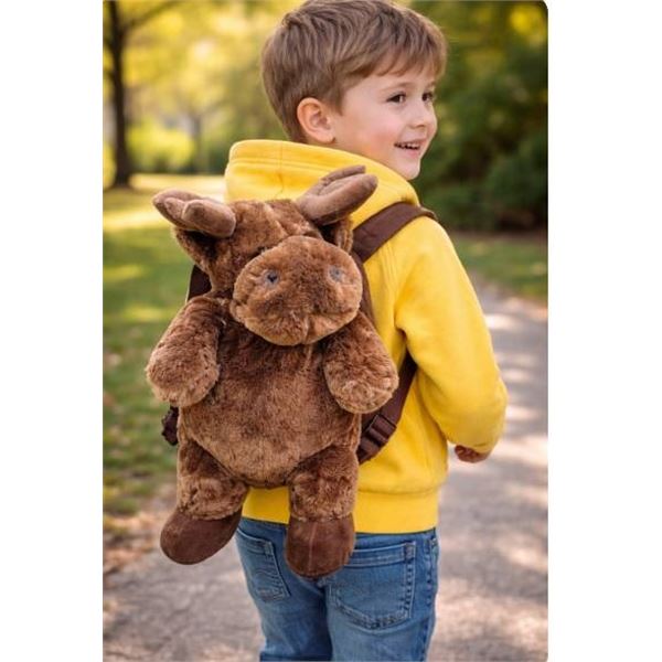 Unipak Designs Corp Plush Moose Backpack With Adjustable Straps