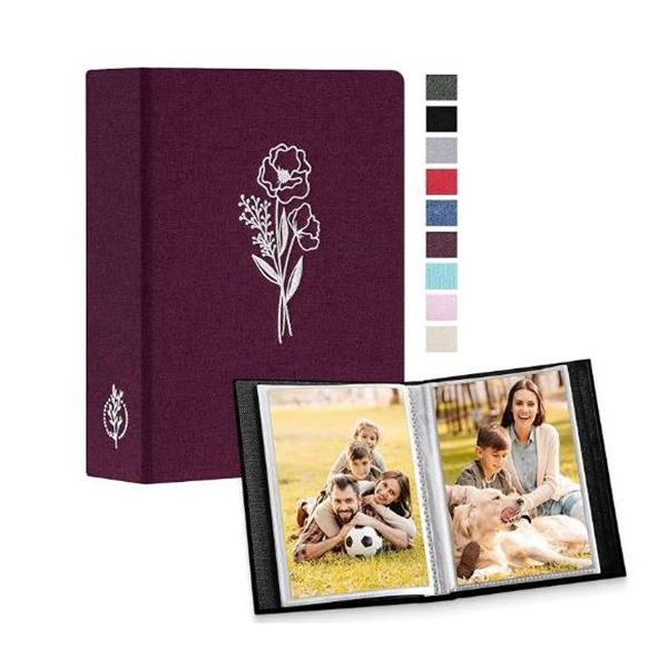 Lanpn Photo Album 4x6 100 Pictures 2 Packs, Small Mini Capacity Linen Photo Book Sets, Each Pack Hol
