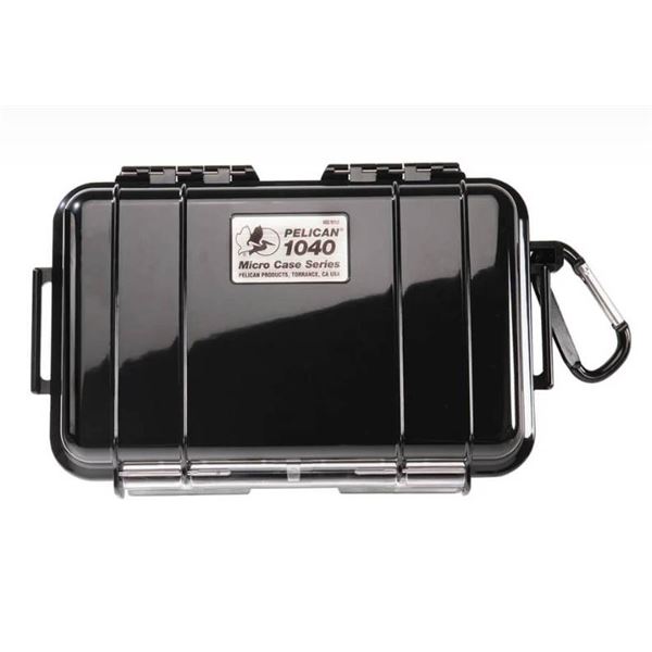 Pelican 1040 Micro Case Series, Black, Watertight and Impact Resistant 6.50" x 3.87" x 1.75" (16.5 x