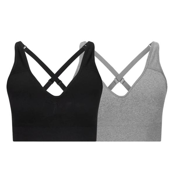 Puma 2-Pack Seamless Sports Bra, Size Small, Convertible Straps
