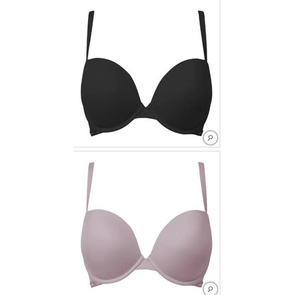 Calvin Klein Microfiber Stretch 2-Pack Push-Up Plunge Bras (Size 34B)