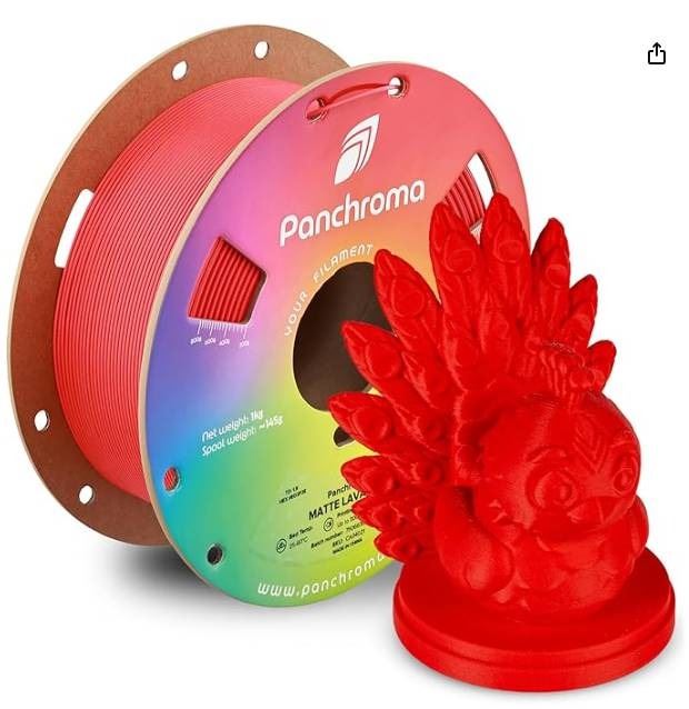 Panchroma Matte Lava Red filament designed for 3D printing. The spool ...