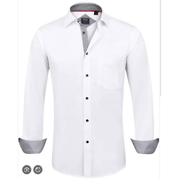Alimens & Gentle Men's Flex Button Down Shirt 2XL White