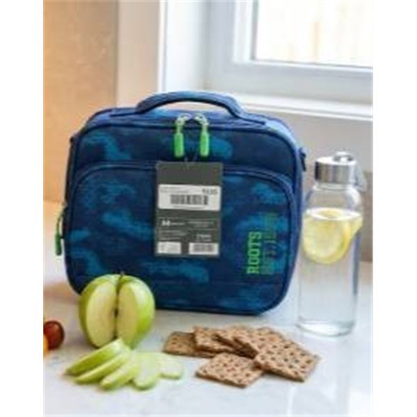 Roots Insulated Lunch Bags With Zipper Closures – Blue