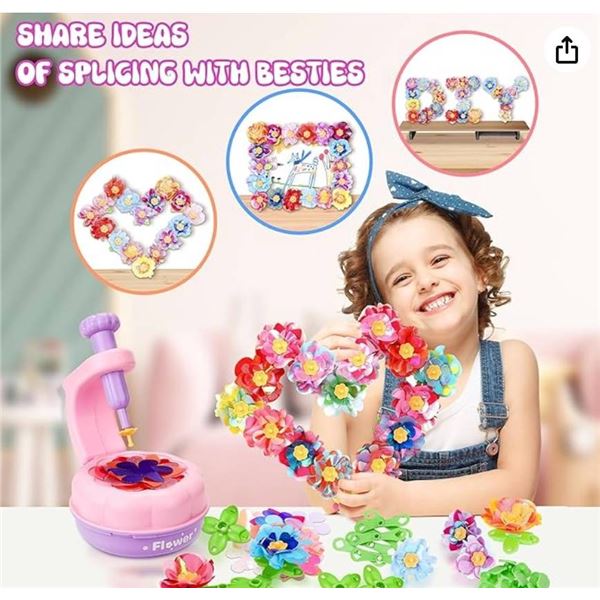 GirlsHome DIY Flower Bouquet Craft Kit for Ages 3 and Up