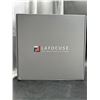 Image 3 : Lafocuse 12 Inch Silent Silver Wall Clock with Date and Day, Modern Analog Clocks with LCD Display B